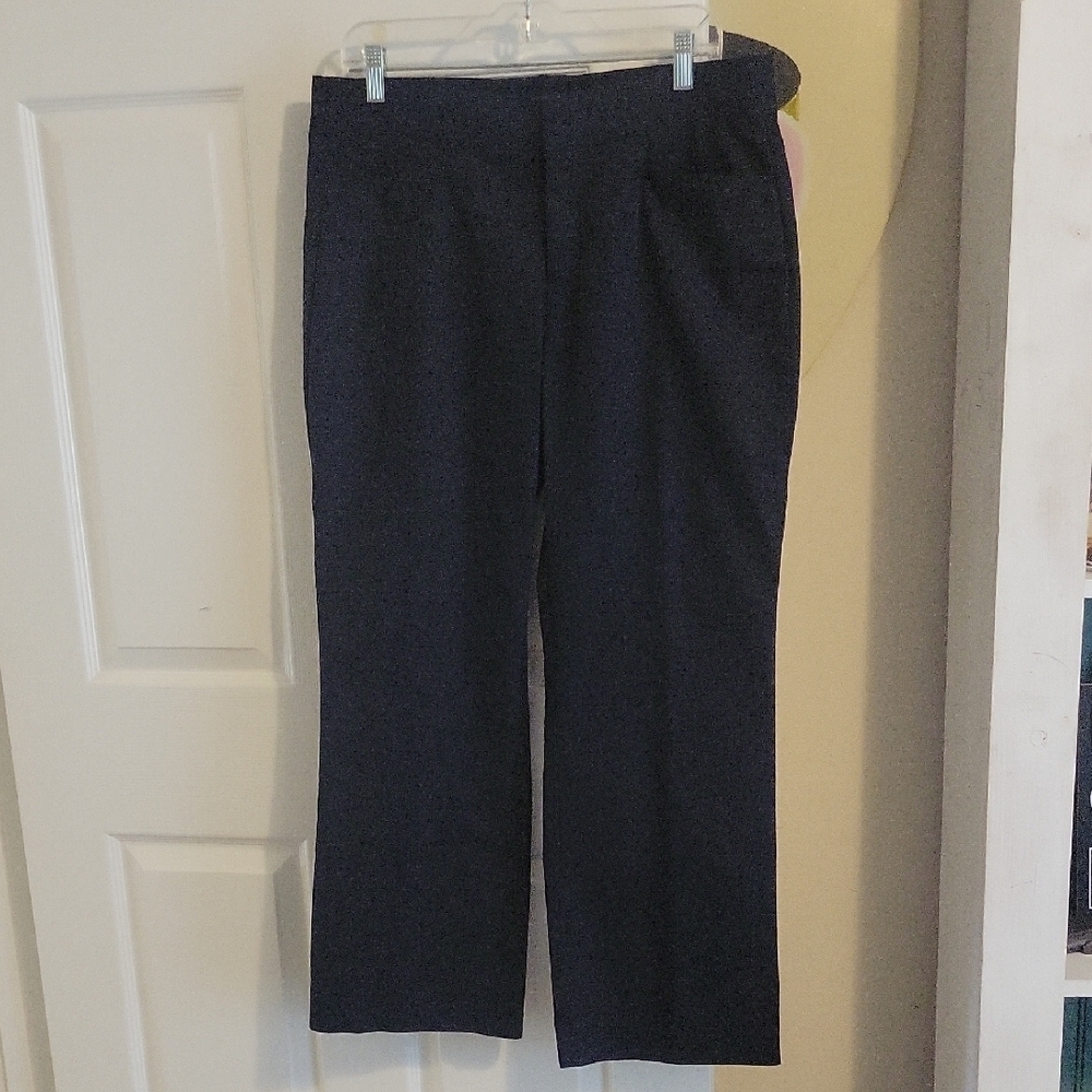 Dockers Sz14 cotton blend Classic Black Pants front double pocket faux back